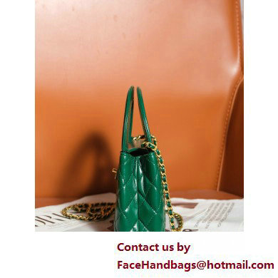 Chanel Shiny Crumpled Calfskin  &  Gold-Tone Metal Mini Shopping Bag AS4416 Green 2025